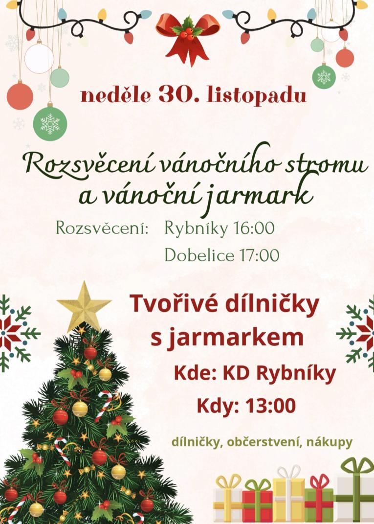 rozsvícení vánočního stromu a&nbsp;vánoční jarmark